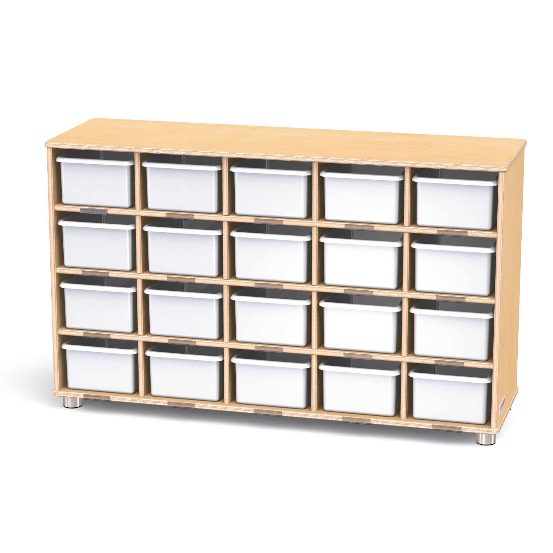 TrueModern Twenty - Cubbie Shelf - with White Cubbie - Trays - SchoolOutlet