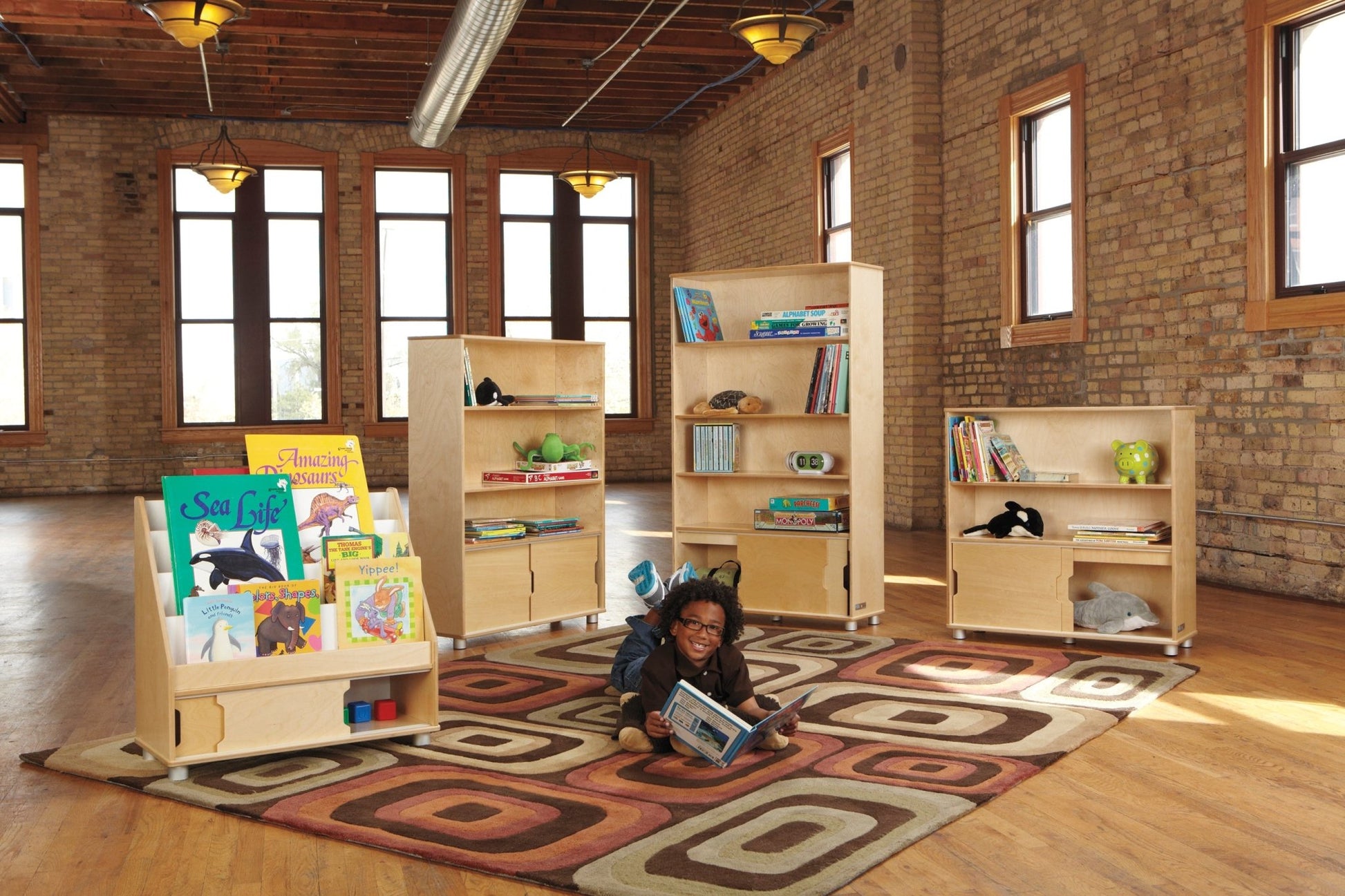 TrueModern Two - shelf Bookcase - SchoolOutlet
