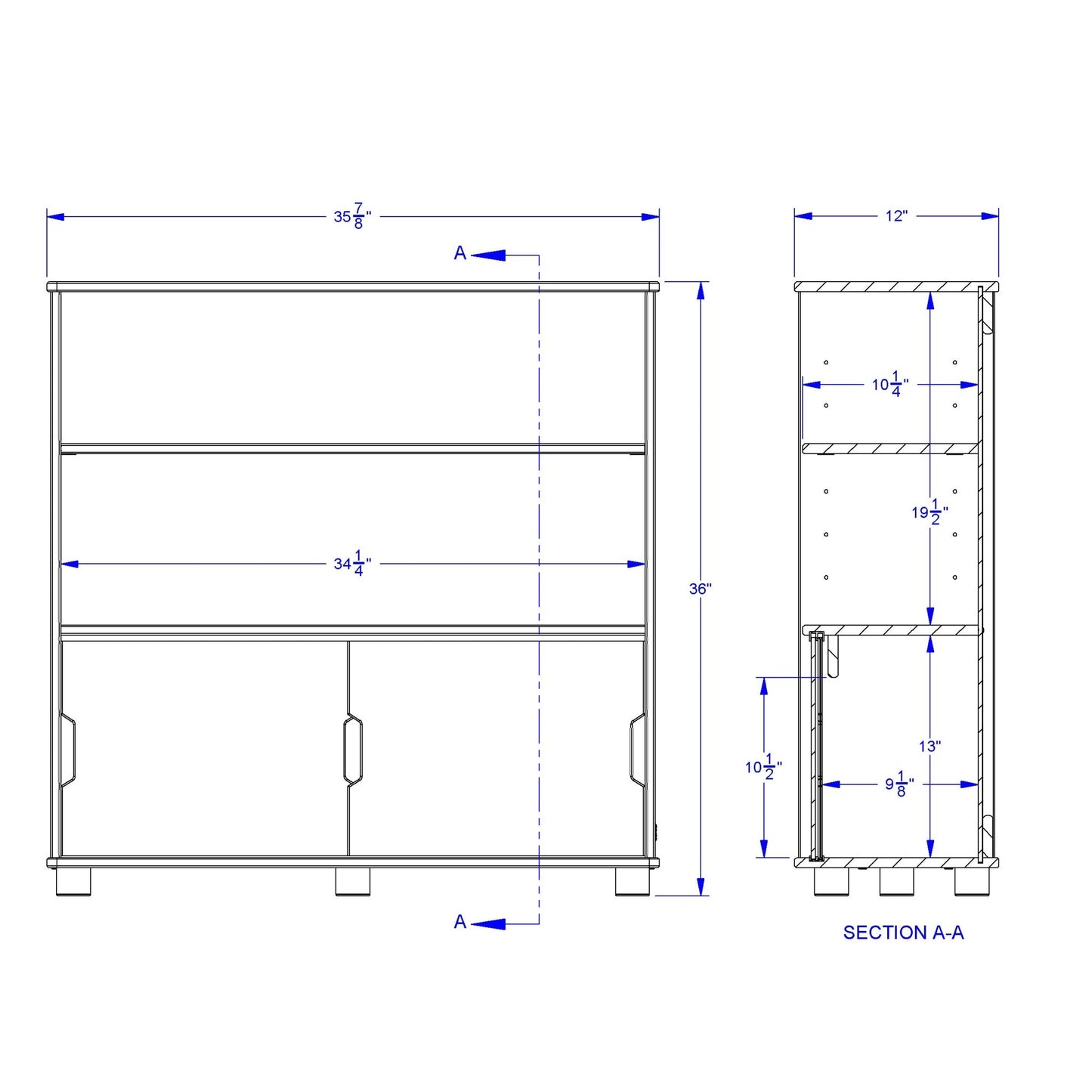 TrueModern Two - shelf Bookcase - SchoolOutlet