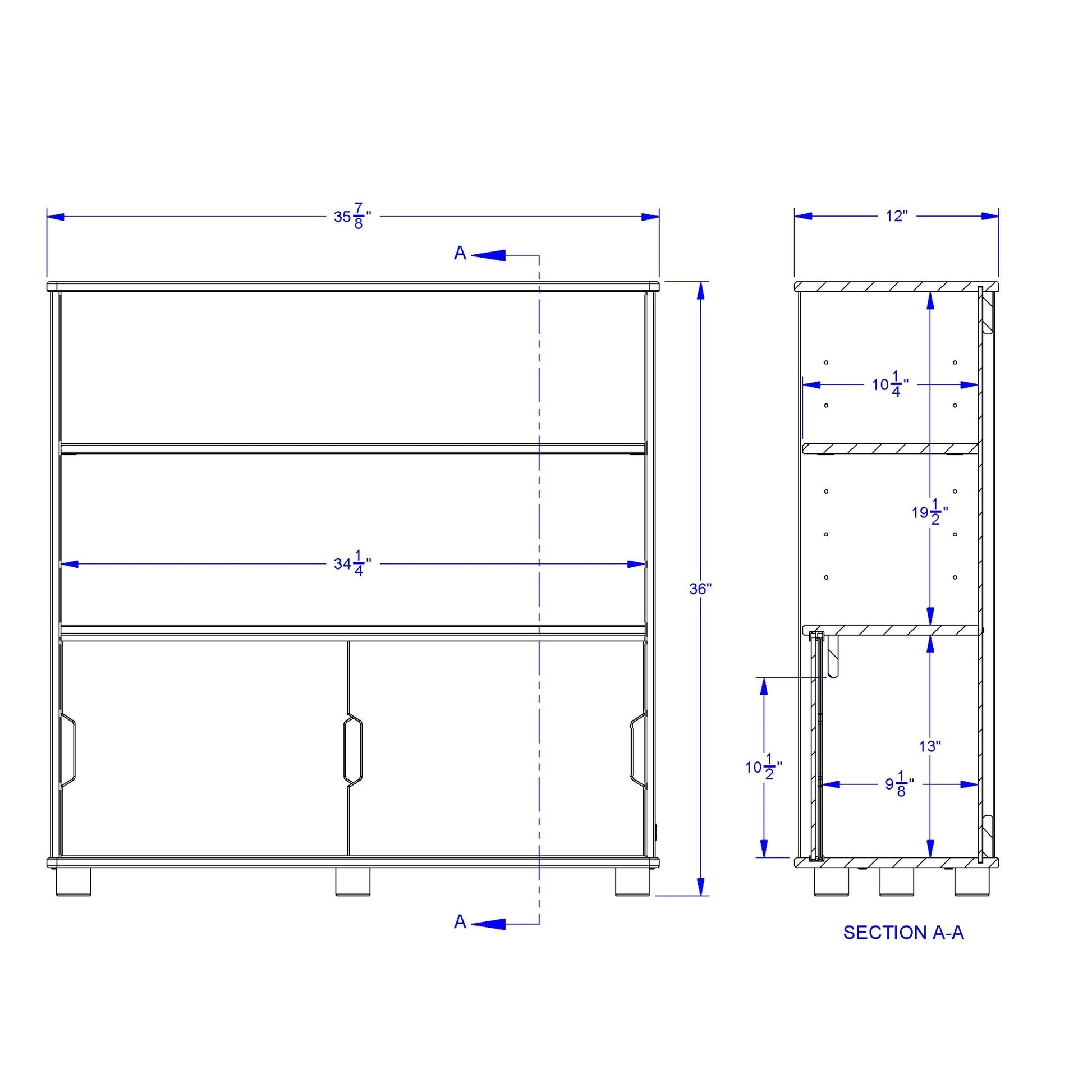 TrueModern Two - shelf Bookcase - SchoolOutlet