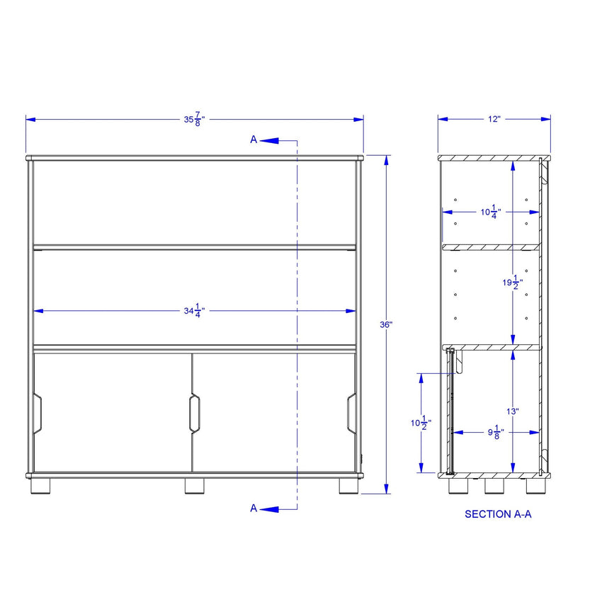 TrueModern Two - shelf Bookcase - SchoolOutlet