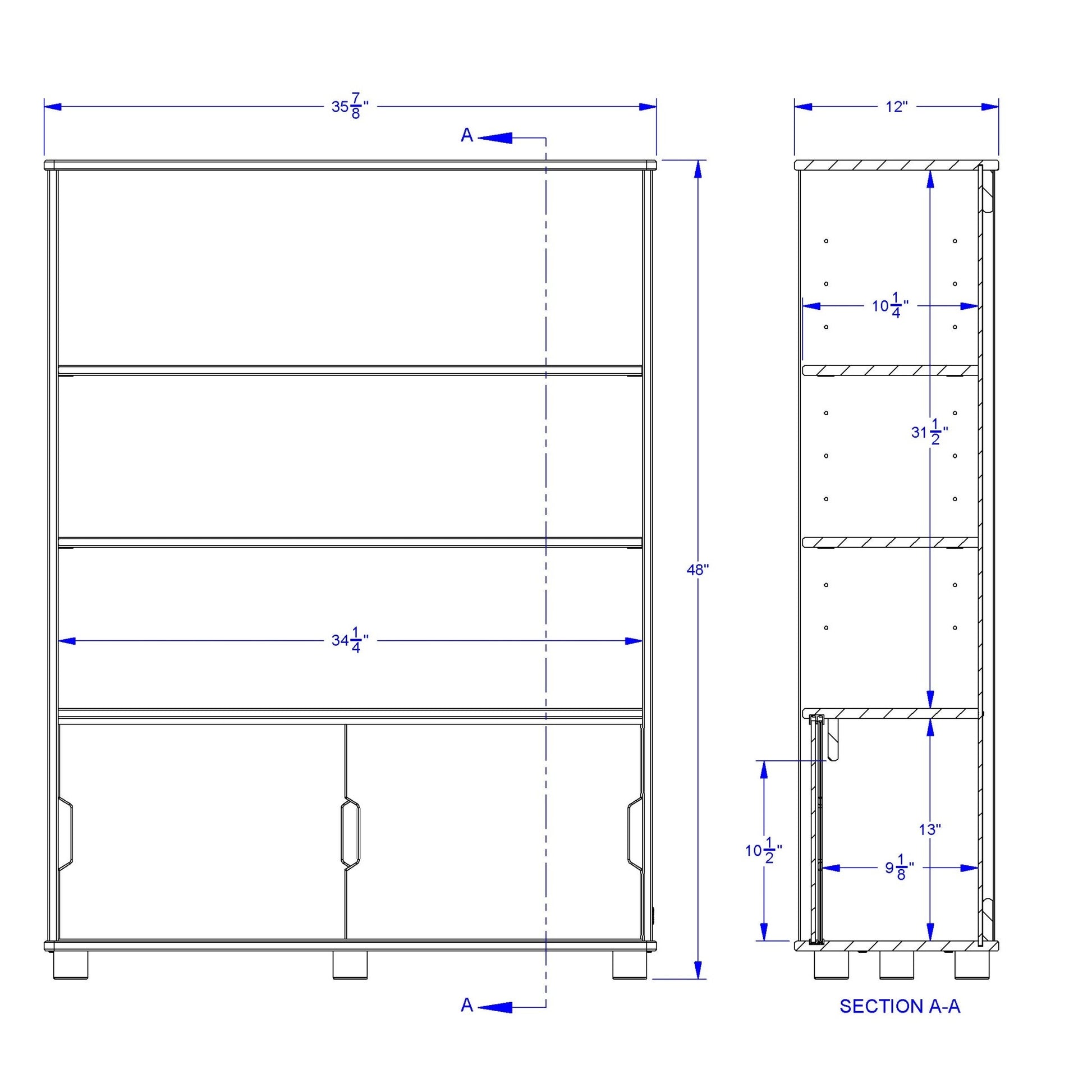 TrueModern Three - Shelf Bookcase - SchoolOutlet
