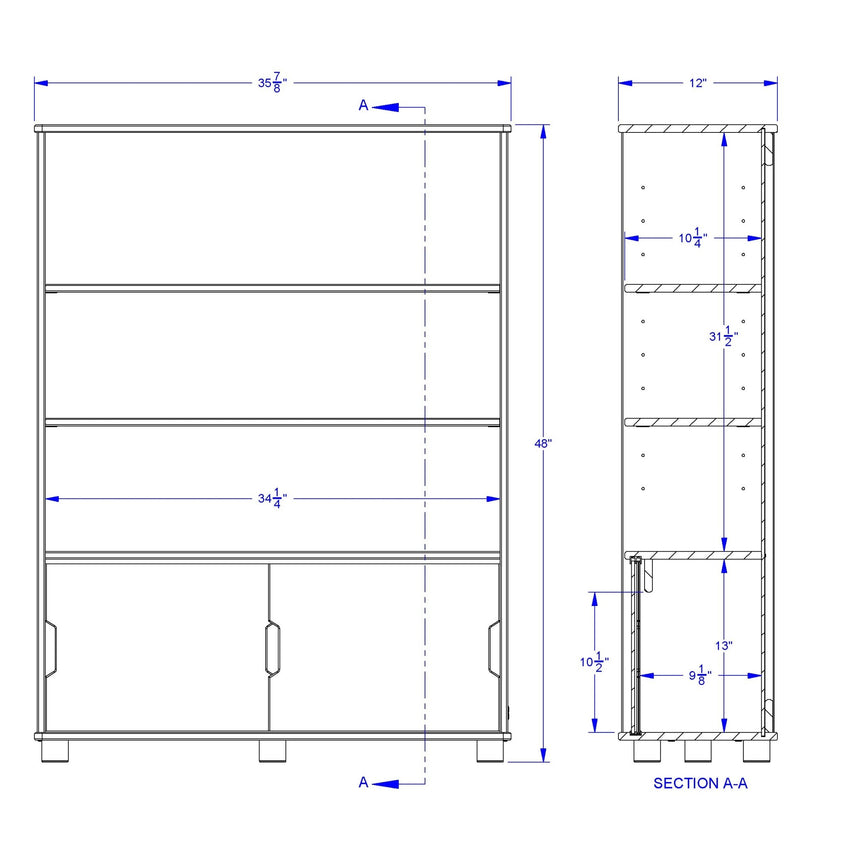 TrueModern Three - Shelf Bookcase - SchoolOutlet