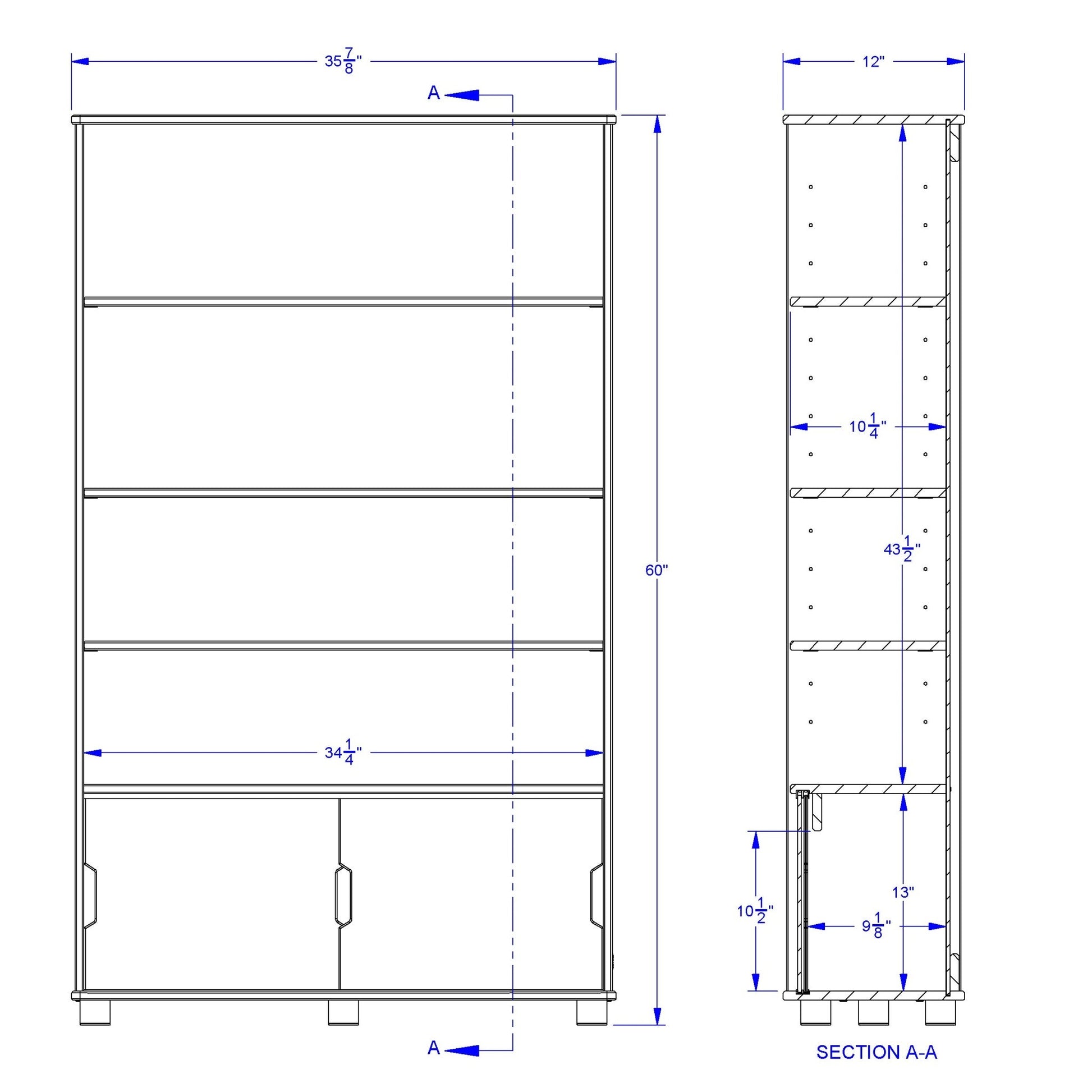TrueModern Four - Shelf Bookcase - SchoolOutlet