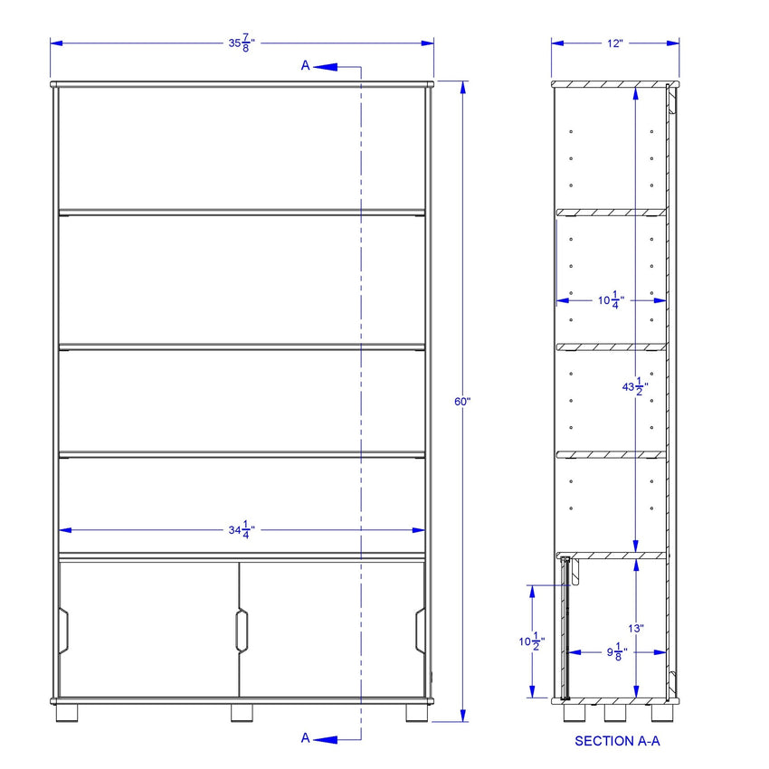 TrueModern Four - Shelf Bookcase - SchoolOutlet