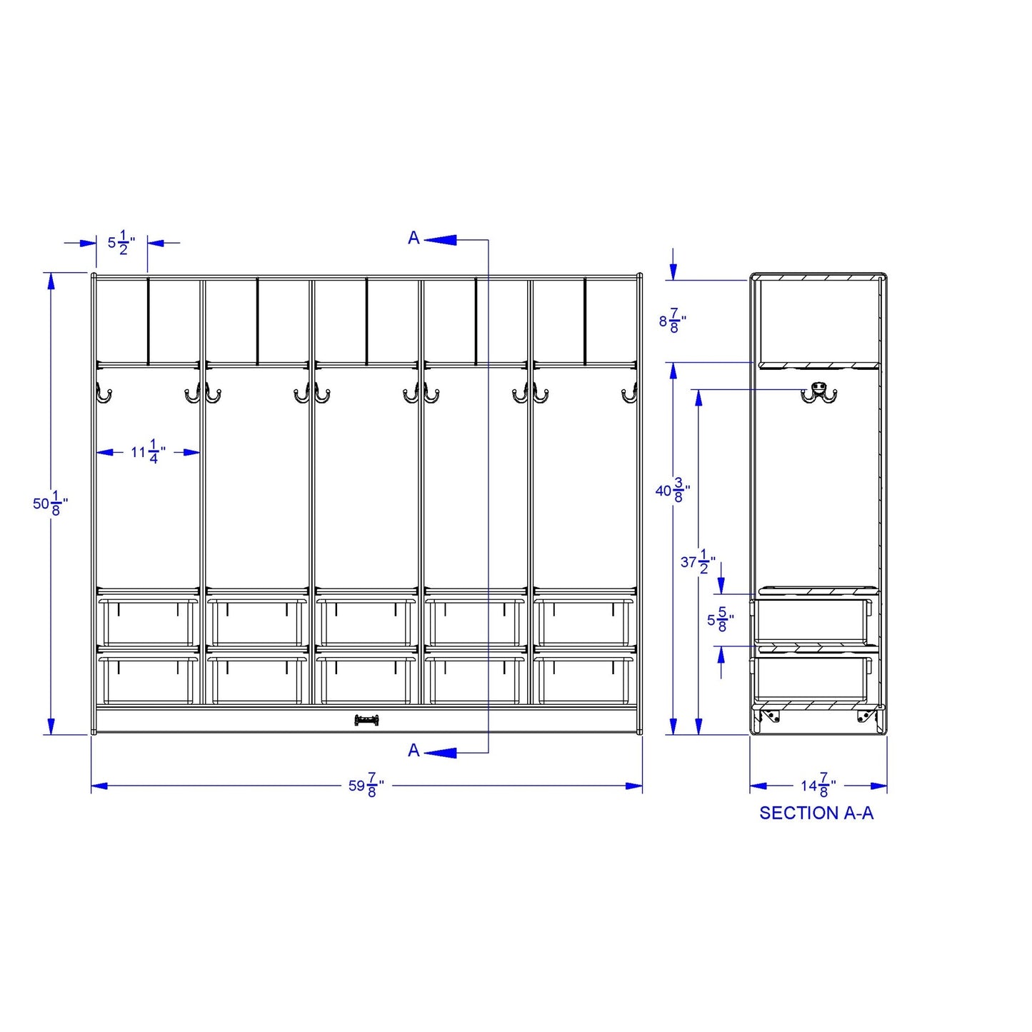 Jonti - Craft Large Locker Organizer - with 10 Colored Tubs - SchoolOutlet