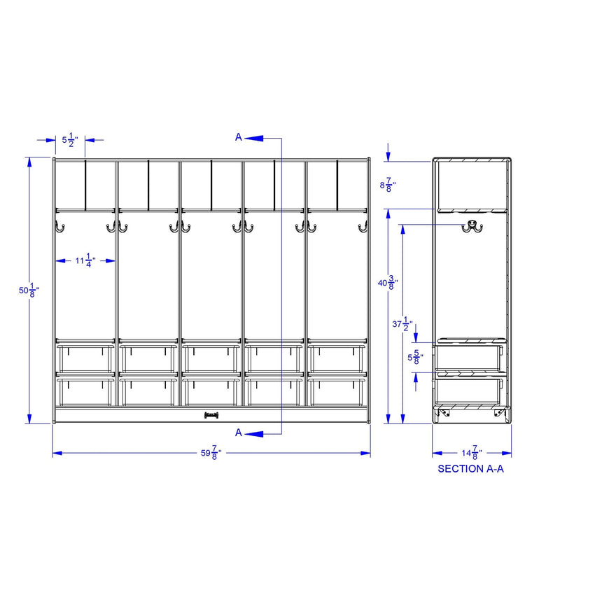 Jonti - Craft Large Locker Organizer - with 10 Colored Tubs - SchoolOutlet