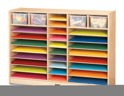 Jonti-Craft Mobile Paper Center Cabinet with 30 Sections