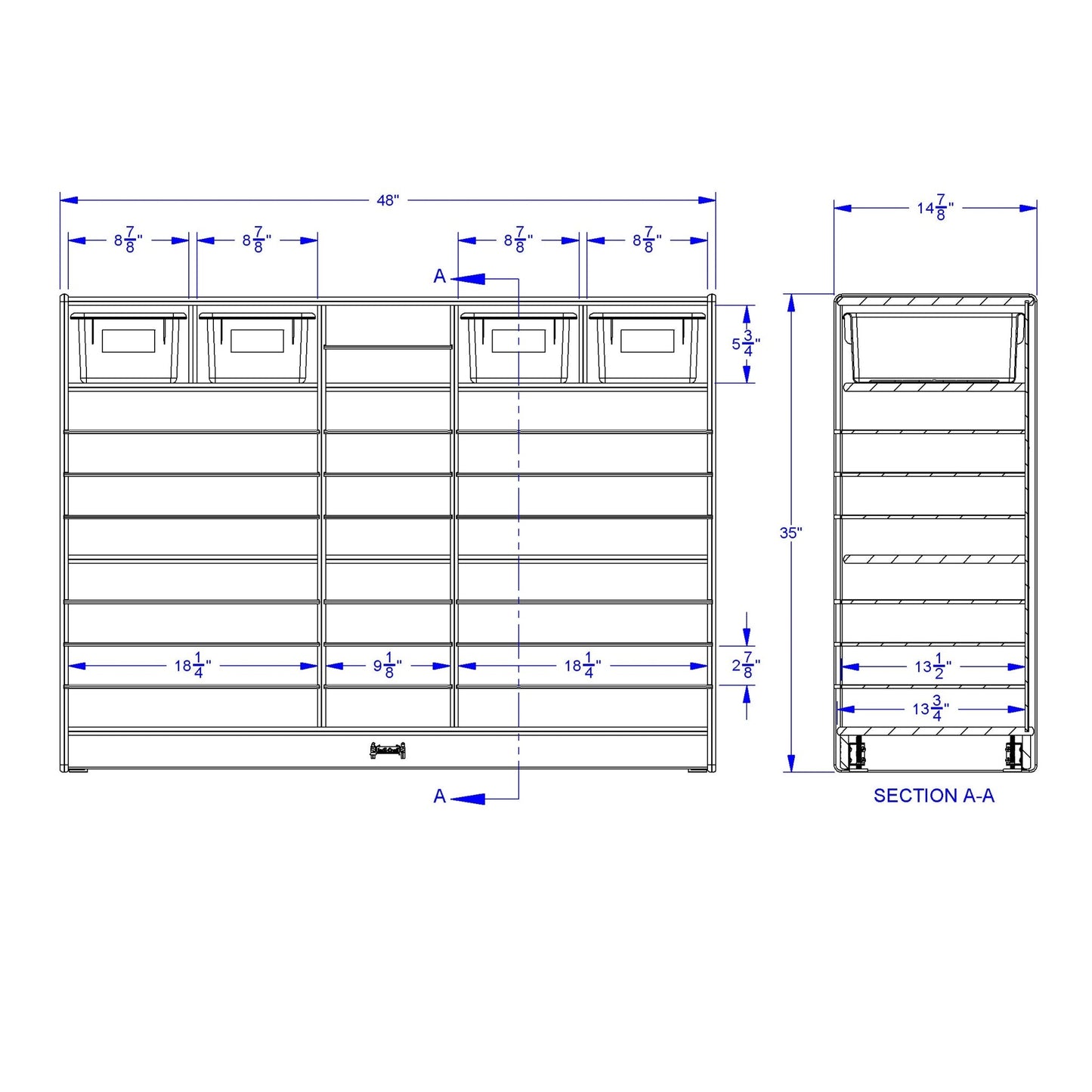 Jonti - Craft Mobile Paper Center Cabinet with 30 Sections - SchoolOutlet