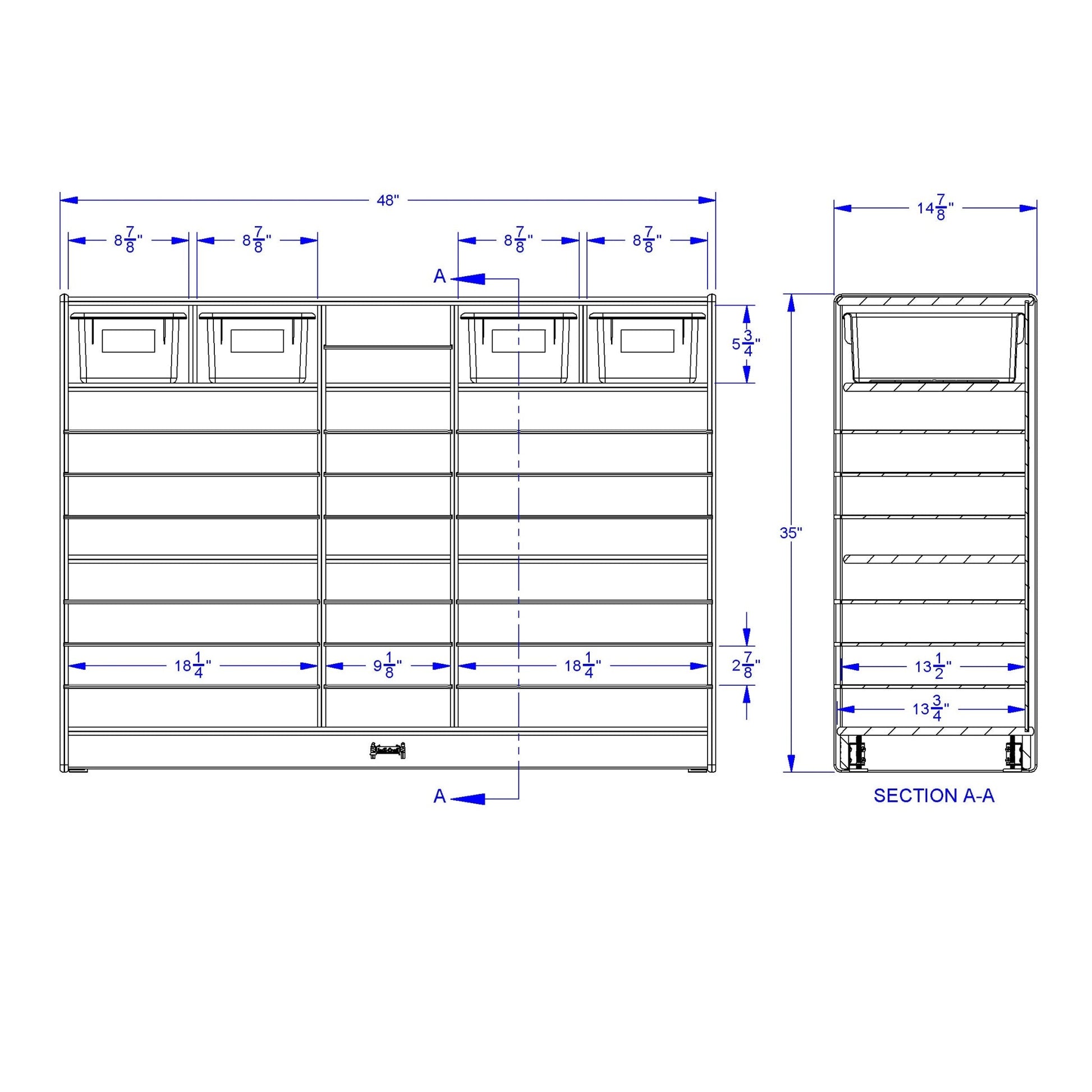 Jonti - Craft Mobile Paper Center Cabinet with 30 Sections - SchoolOutlet