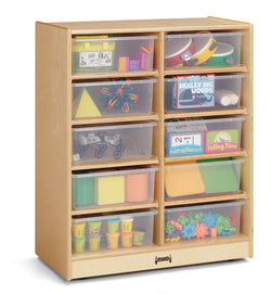 Jonti-Craft 10 Tub Mobile Storage - with Clear Tubs