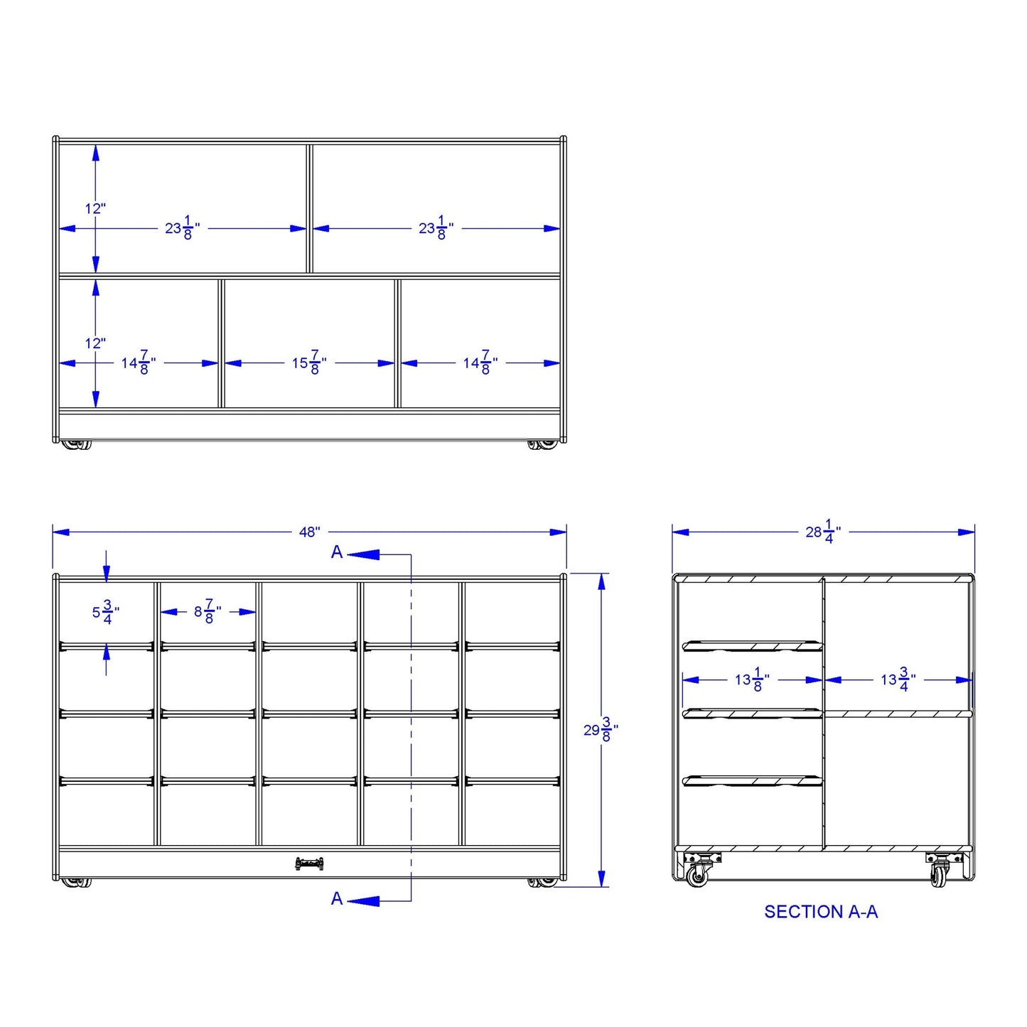 Jonti - Craft Double - Sided Island - Single + 20 Cubbie - Tray - without Trays - SchoolOutlet