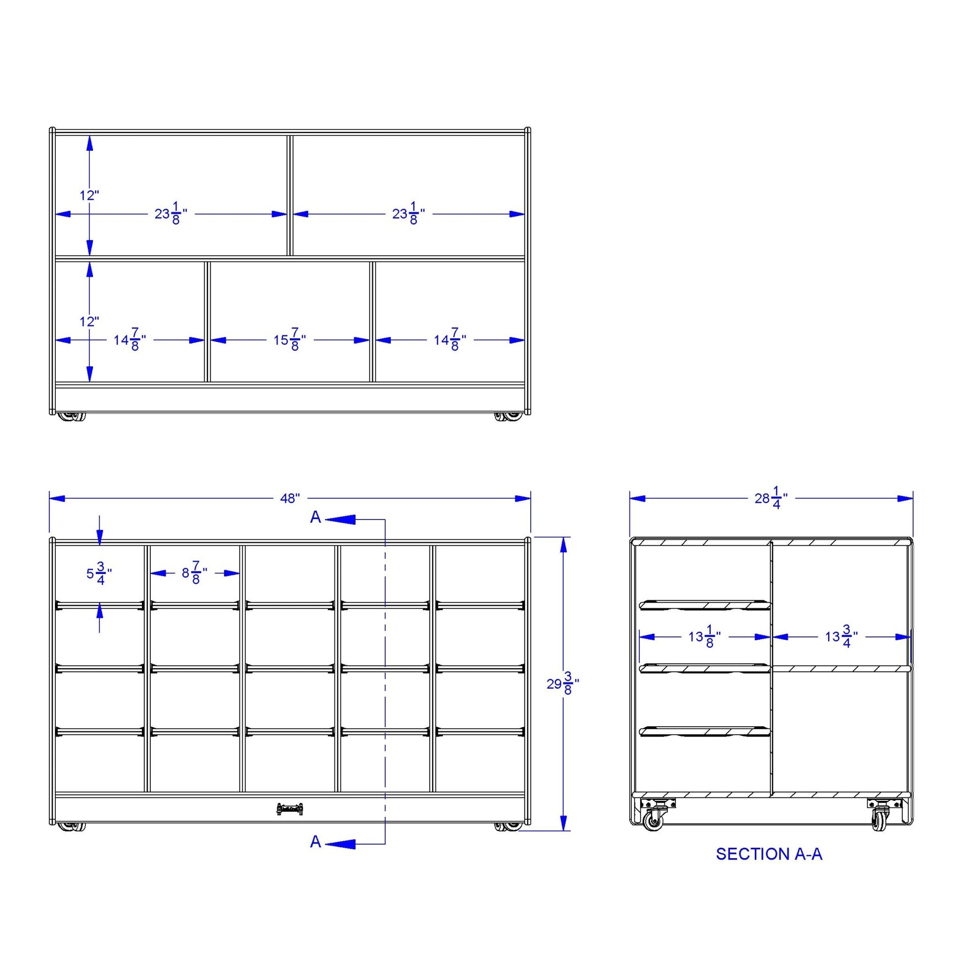 Jonti - Craft Double - Sided Island - Single + 20 Cubbie - Tray - without Trays - SchoolOutlet
