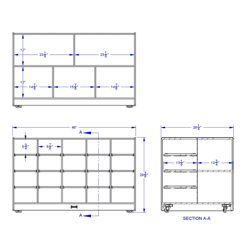 Jonti - Craft Double - Sided Island - Single + 20 Cubbie - Tray - without Trays - SchoolOutlet