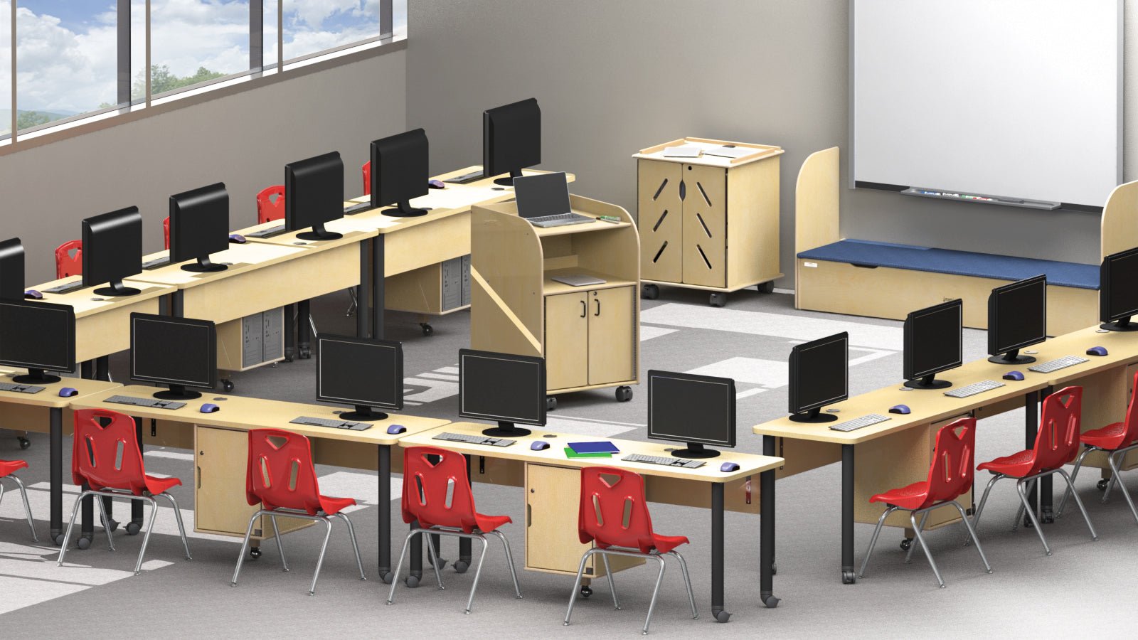 Jonti - Craft Dual Computer Lab Table - SchoolOutlet