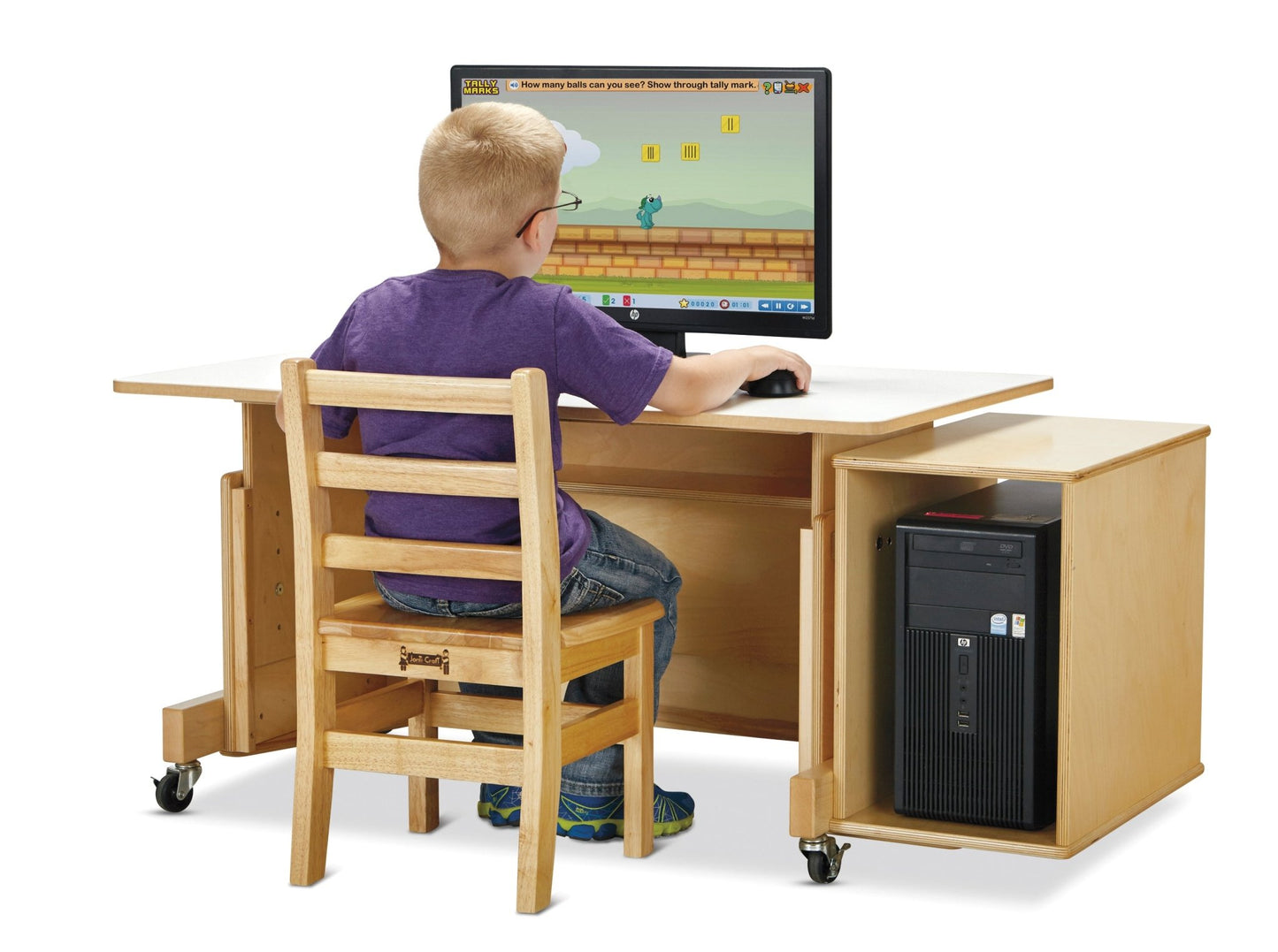 Jonti - Craft Apollo Single Computer Desk - Maple Top - SchoolOutlet