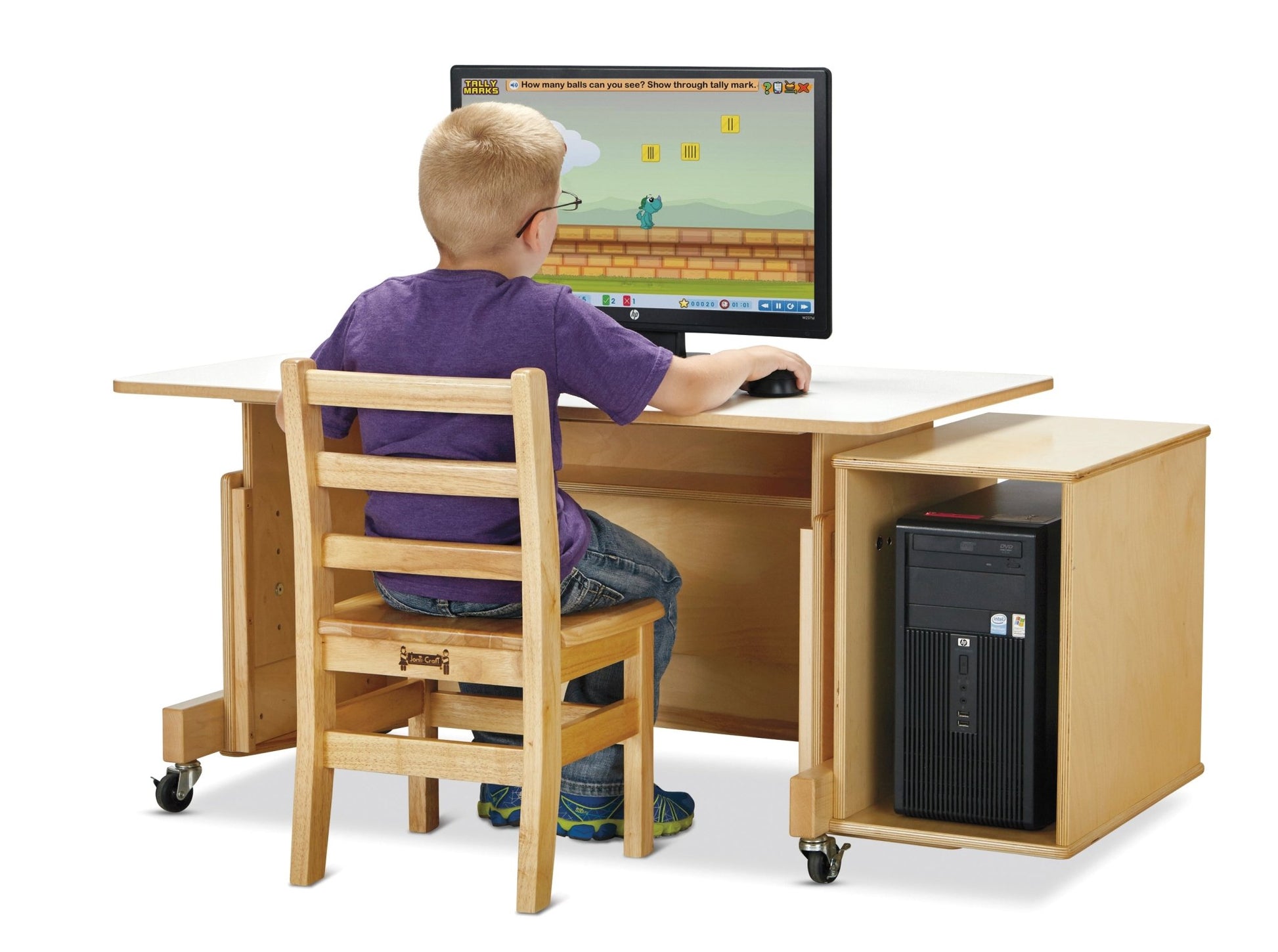 Jonti - Craft Apollo Single Computer Desk - Maple Top - SchoolOutlet