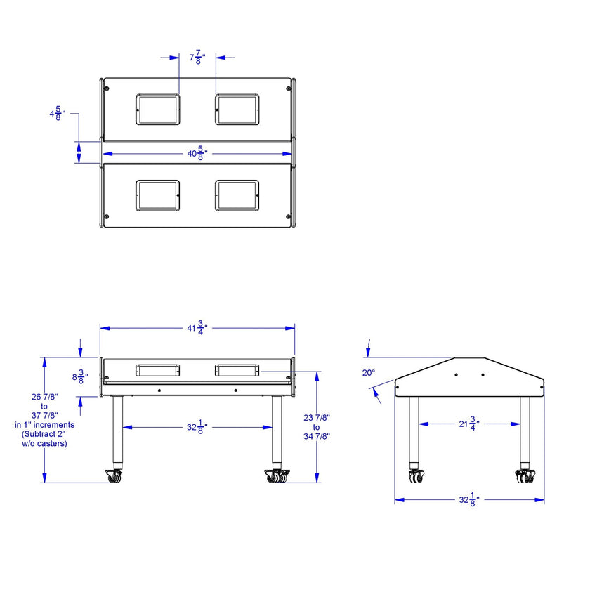 Jonti - Craft Quad Tablet Table - Mobile - SchoolOutlet