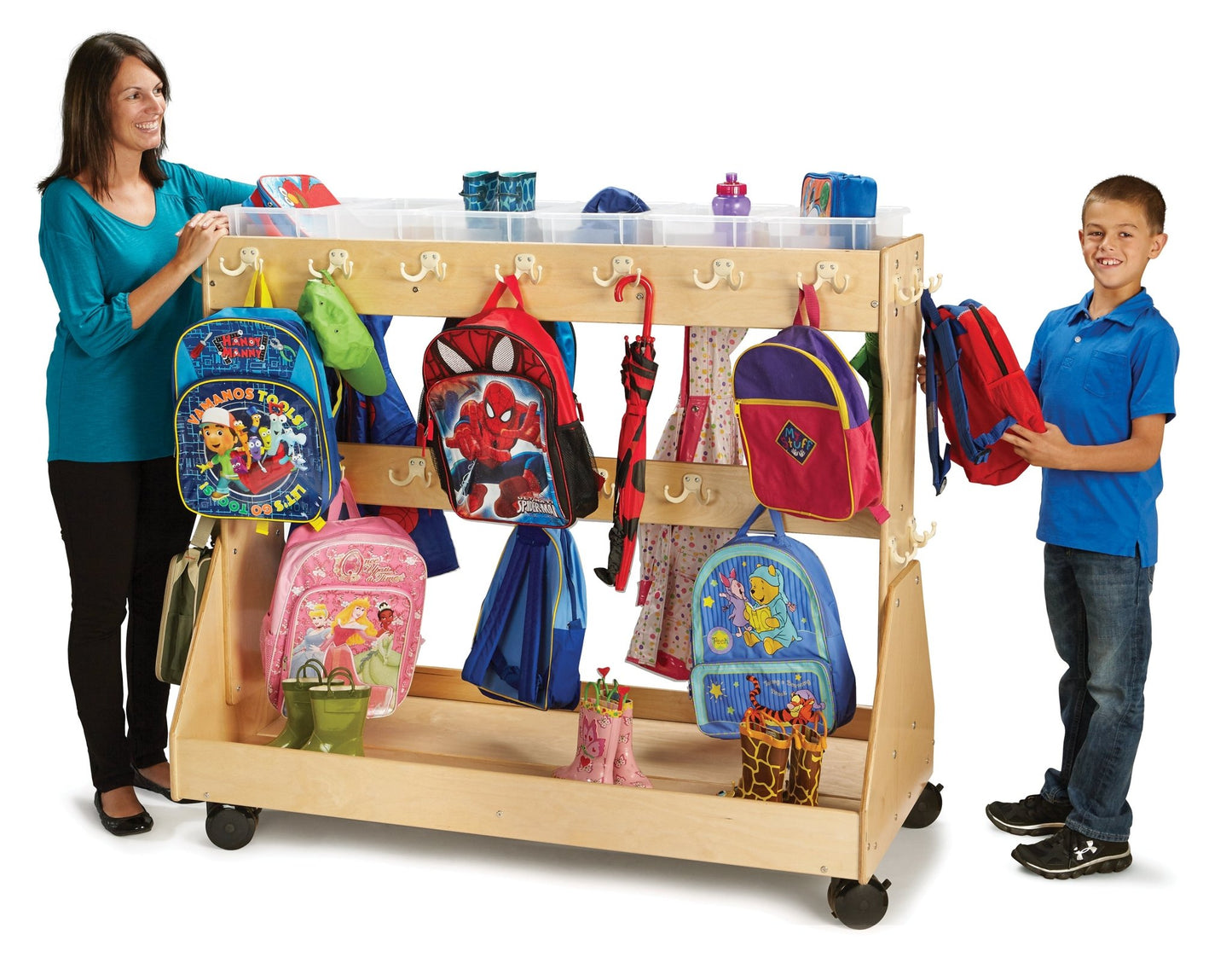 Jonti - Craft Mobile Backpack Cart - with Clear Cubbie - Trays - SchoolOutlet