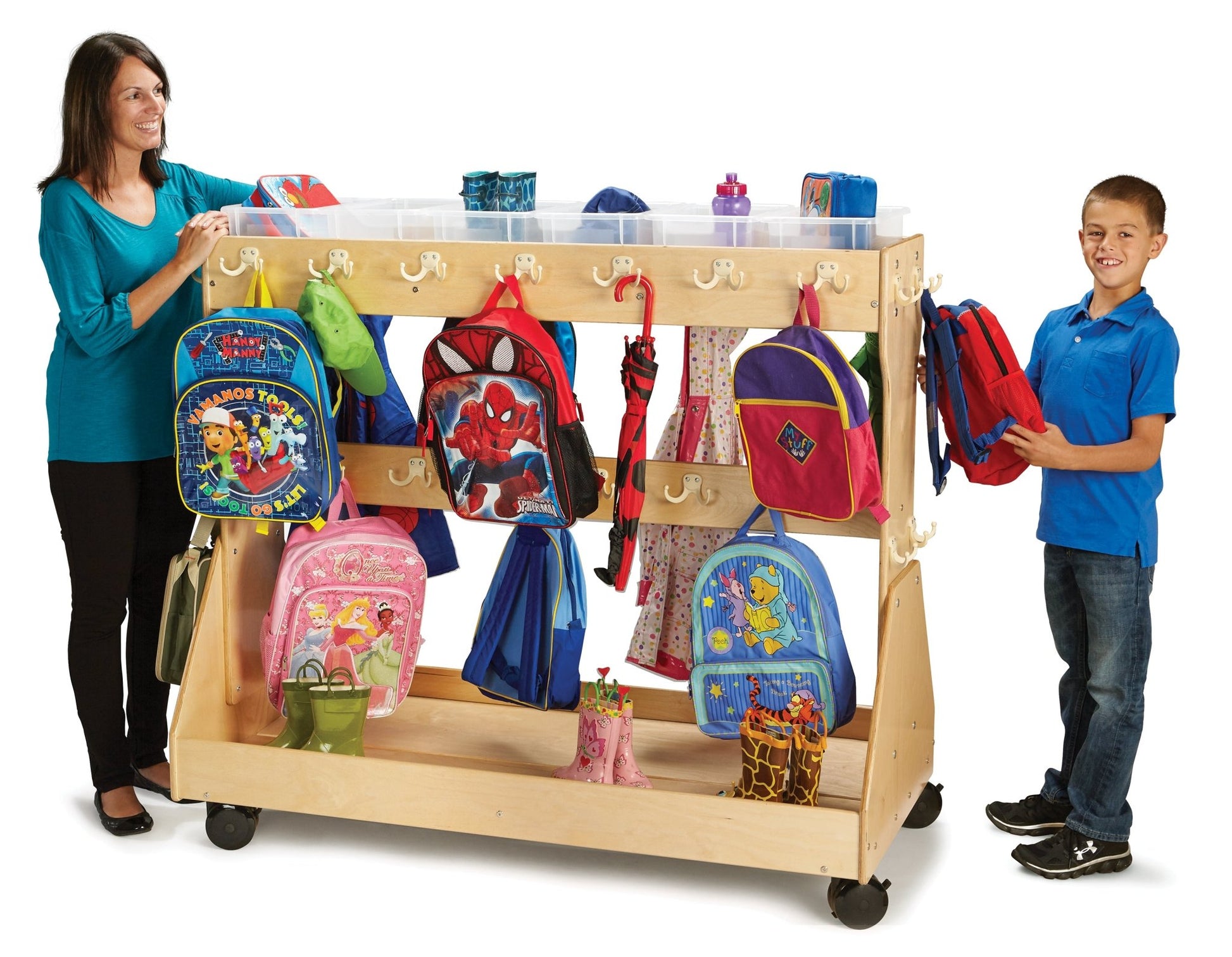 Jonti - Craft Mobile Backpack Cart - with Clear Cubbie - Trays - SchoolOutlet