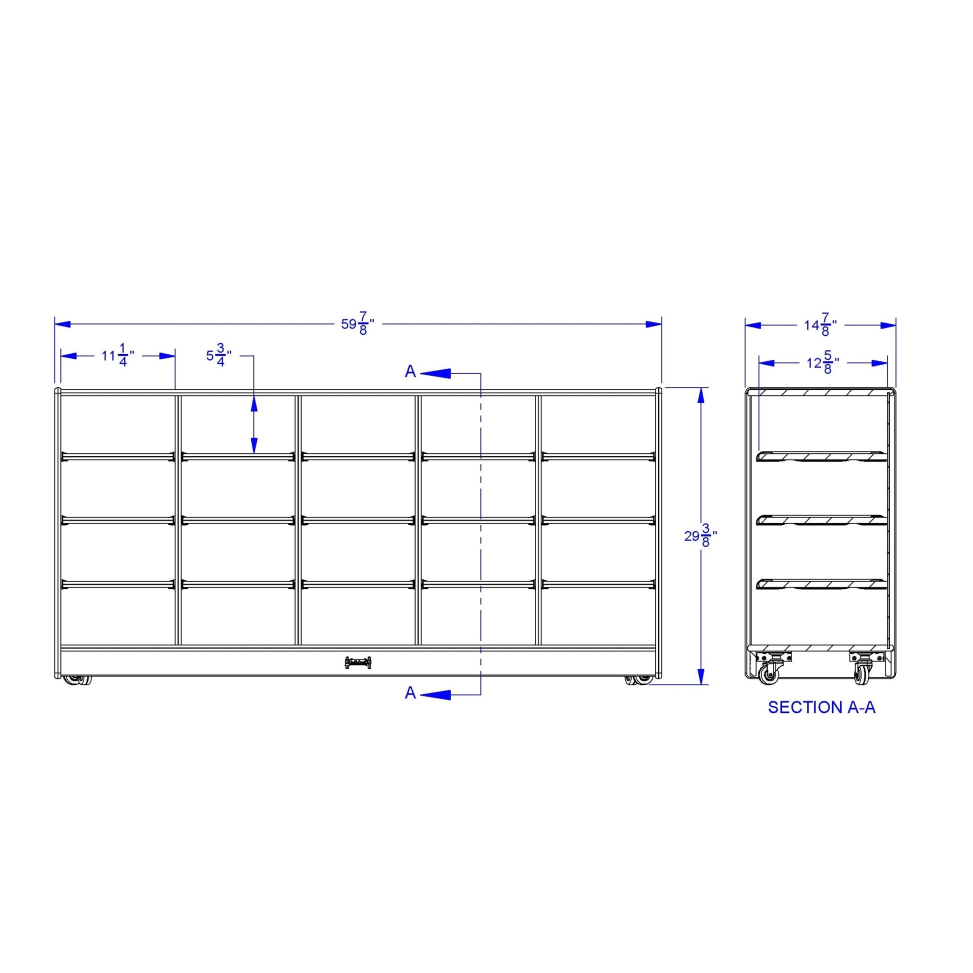 Rainbow Accents 20 Tub Mobile Storage - without Tubs - SchoolOutlet