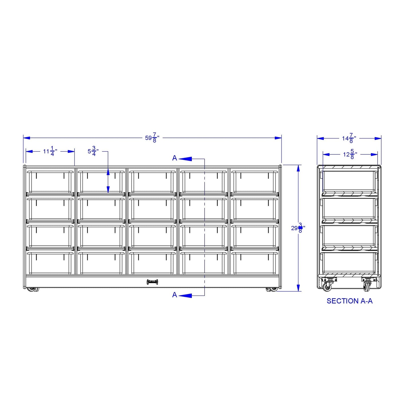 Jonti - Craft 20 Tub Mobile Storage - with Clear Tubs - SchoolOutlet