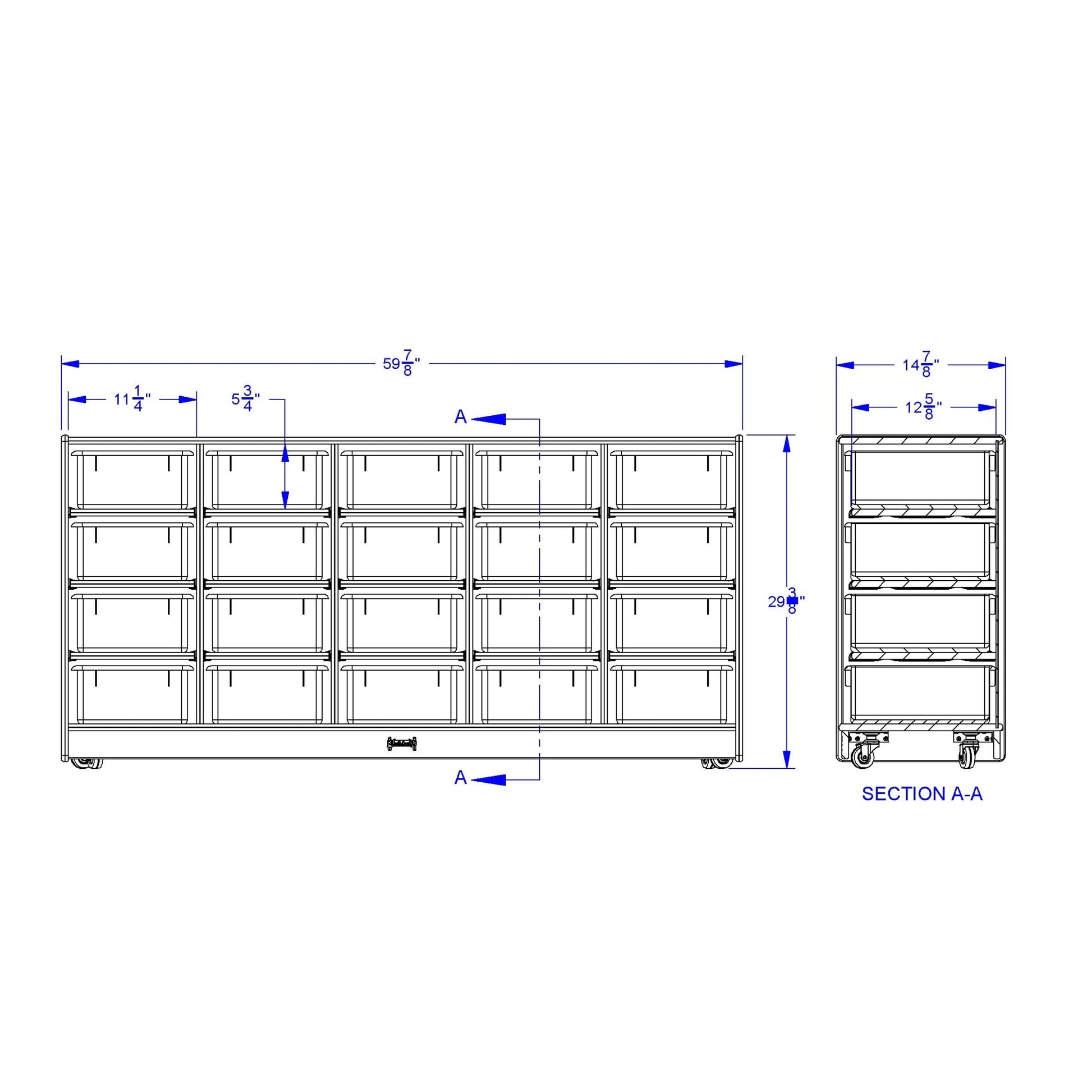 Jonti - Craft 20 Tub Mobile Storage - with Clear Tubs - SchoolOutlet