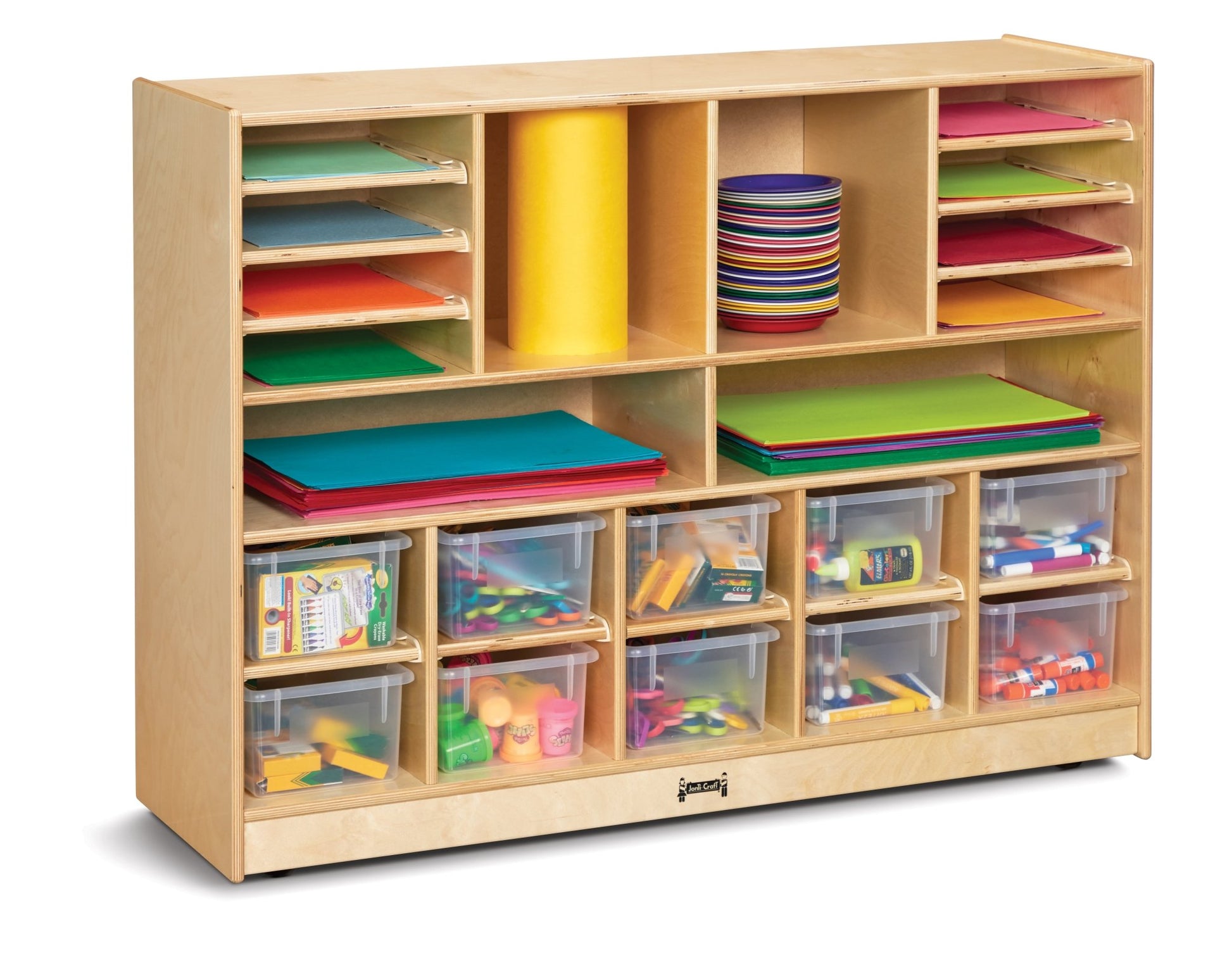 Jonti - Craft Deluxe Sectional Cubbie - Tray Mobile Unit - with Clear Trays - SchoolOutlet