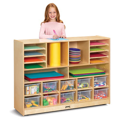 Jonti-Craft Deluxe Sectional Cubbie-Tray Mobile Unit - with Clear Trays