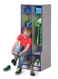 Rainbow Accents 2 Section Coat Locker with Step