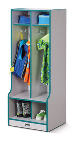 Rainbow Accents 2 Section Coat Locker with Step - SchoolOutlet