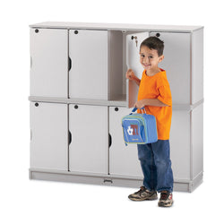 Jonti-Craft Rainbow Accents 8-Section Stackable Lockers - Double Stack 48.5"W x 15"D x 46"H (JON-4696JCXXX)