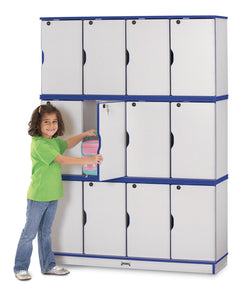 Rainbow Accents Stacking Lockable Lockers - Triple Stack