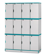 Rainbow Accents Stacking Lockable Lockers - Triple Stack - SchoolOutlet