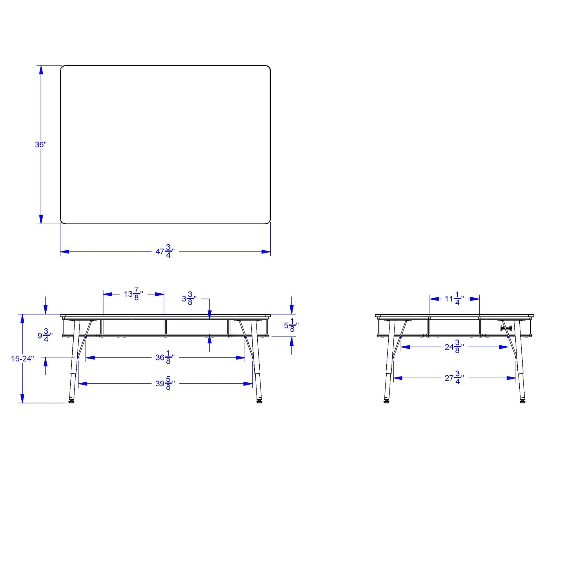 Jonti - Craft Table with Storage with Adjustable Height 24" - 31" H - SchoolOutlet