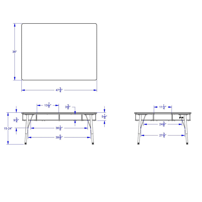 Jonti - Craft Table with Storage with Adjustable Height 24" - 31" H - SchoolOutlet