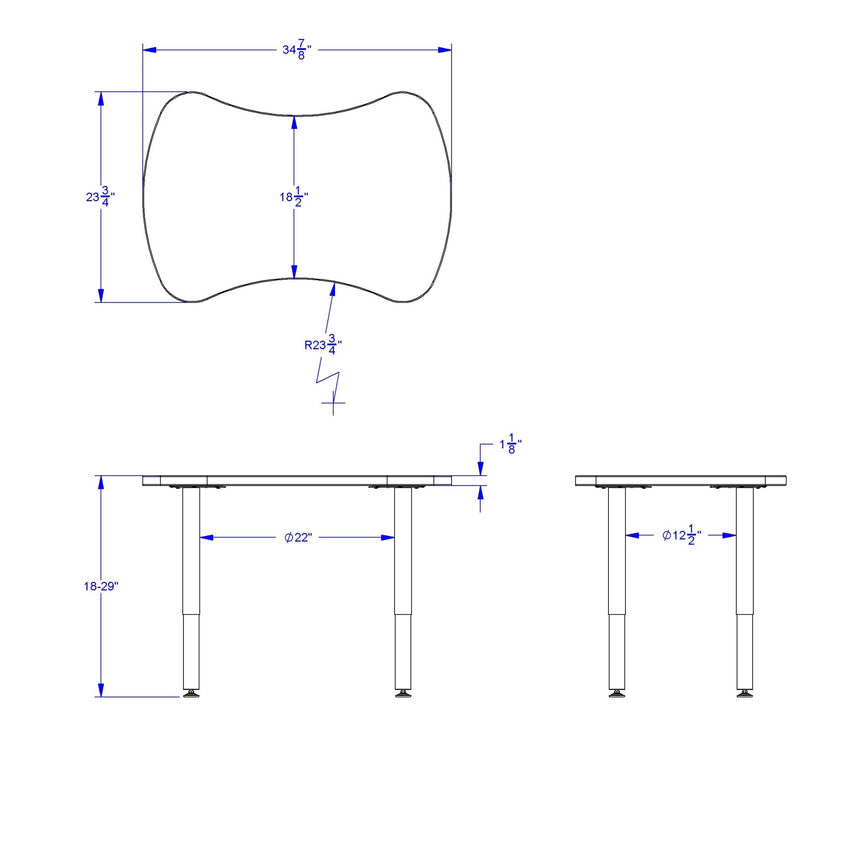 Berries Dry Erase Collaborative Bowtie Table - 24" X 35" - SchoolOutlet