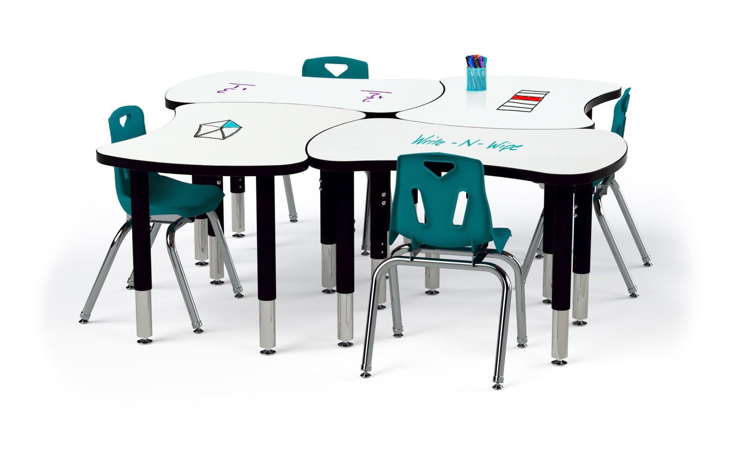 Berries Dry Erase Collaborative Bowtie Table - 24" X 35" - SchoolOutlet