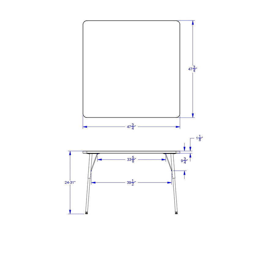 Berries Square Activity Table - 48" X 48", Adult - height - SchoolOutlet