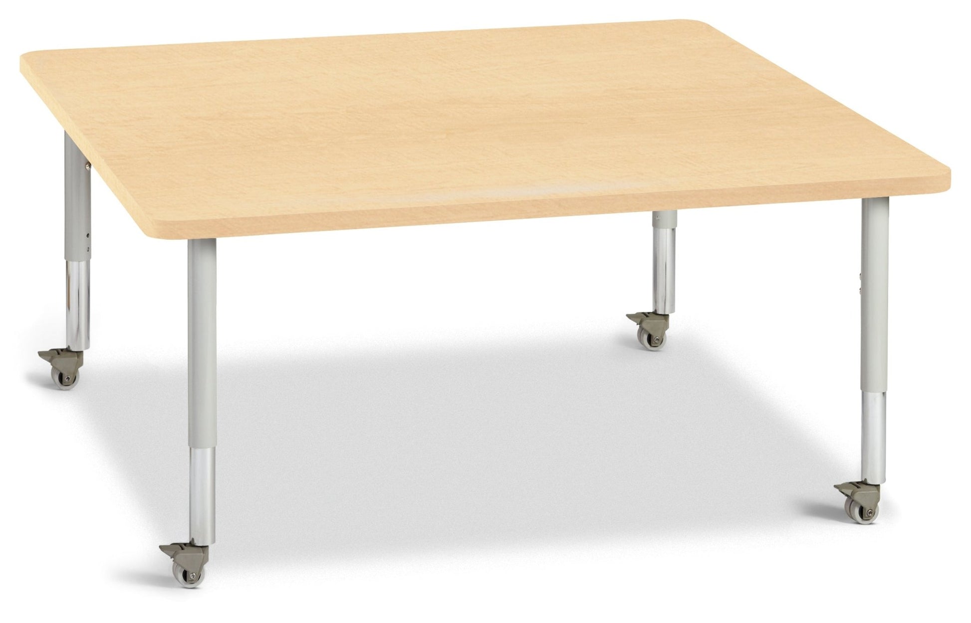 Berries Square Activity Table - 48" X 48", Mobile with Adjustable Height (20" - 31") - SchoolOutlet