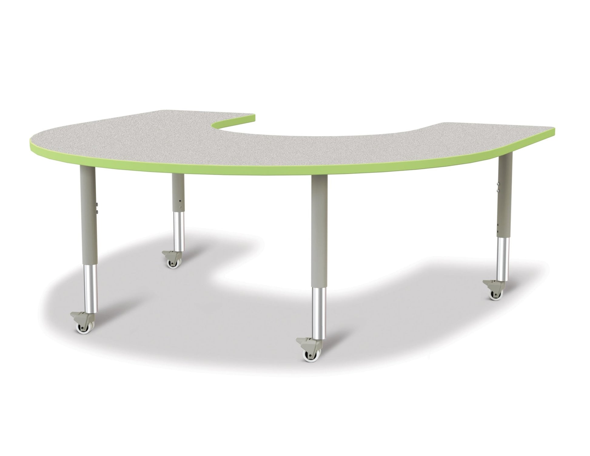 Berries Horseshoe Activity Table - 66" X 60", Mobile with Adjustable Height (20" - 31") - SchoolOutlet
