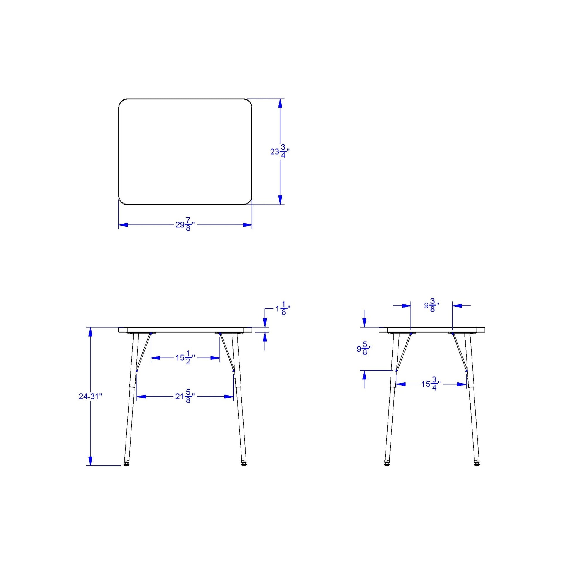 Berries Rectangle Student Desk - 24" X 30", Adult - height (24" - 31") - SchoolOutlet