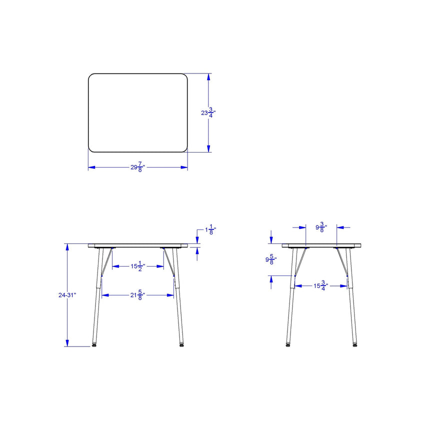 Berries Rectangle Student Desk - 24" X 30", Adult - height (24" - 31") - SchoolOutlet