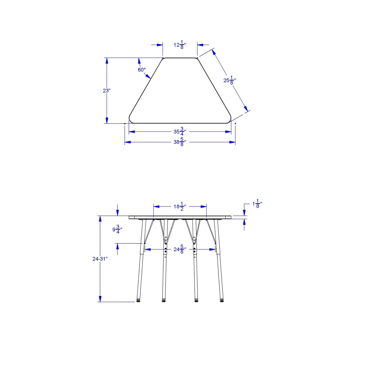 Berries Tall Trapezoid Desk - SchoolOutlet