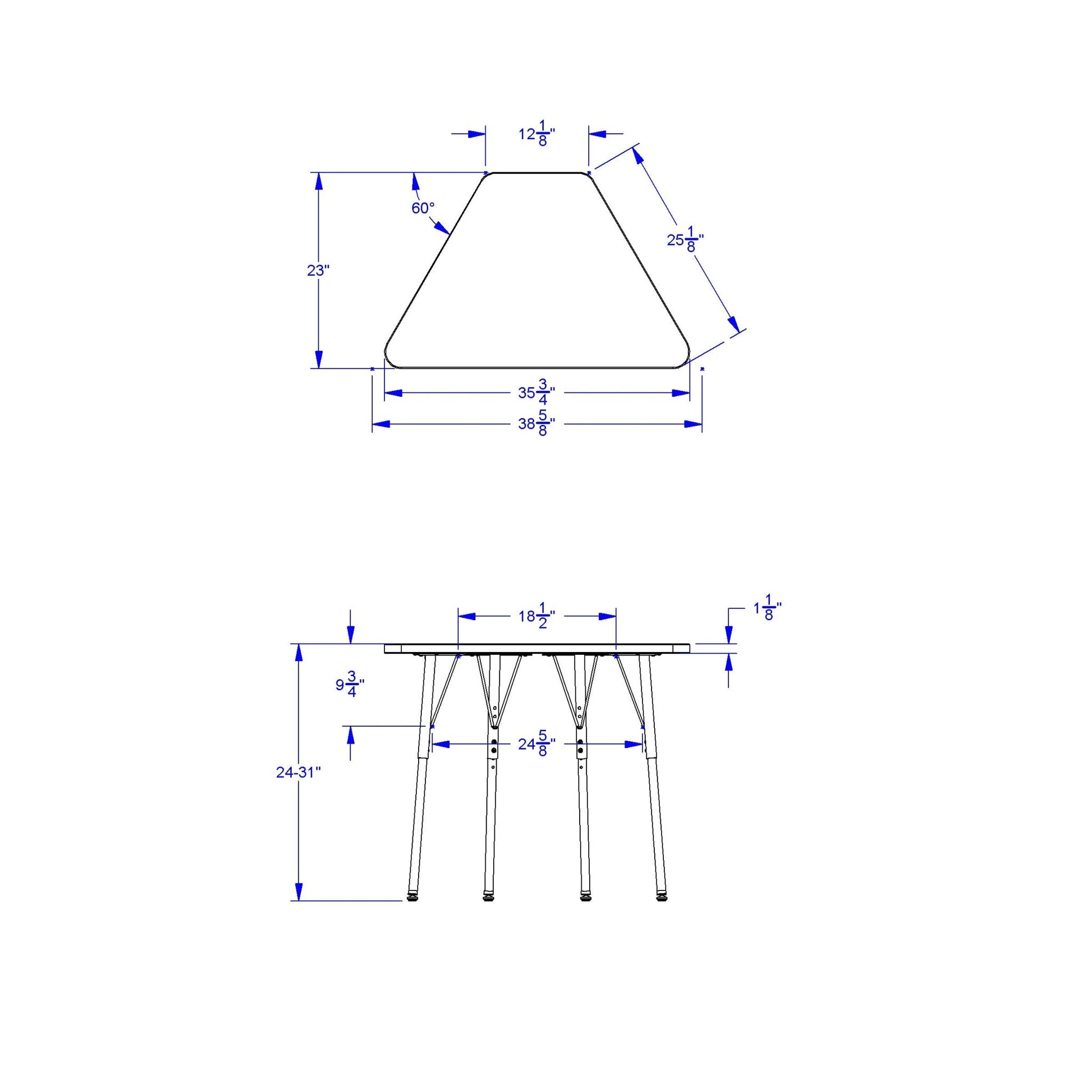 Berries Tall Trapezoid Desk - SchoolOutlet