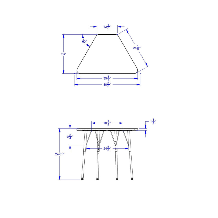 Berries Tall Trapezoid Desk - SchoolOutlet