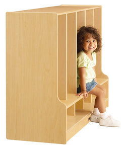 Jonti-Craft Toddler 5 Section Coat Locker with Step - without Cubbie-Trays