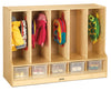 Jonti-Craft Toddler 5 Section Coat Locker with Step - with Clear Cubbie-Trays
