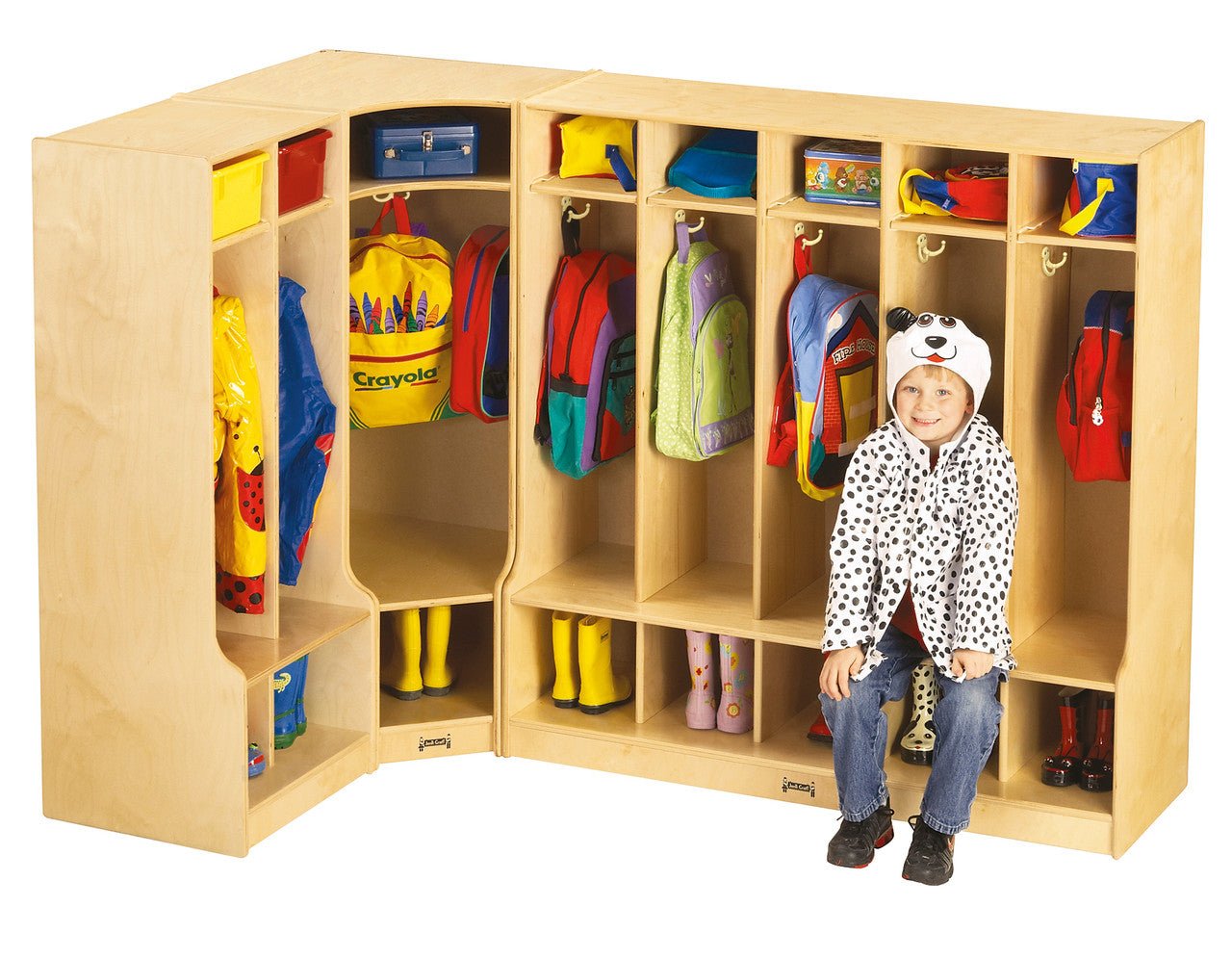 Jonti-Craft Corner Coat Locker with Step (Jonti-Craft JON-6686JC) - SchoolOutlet