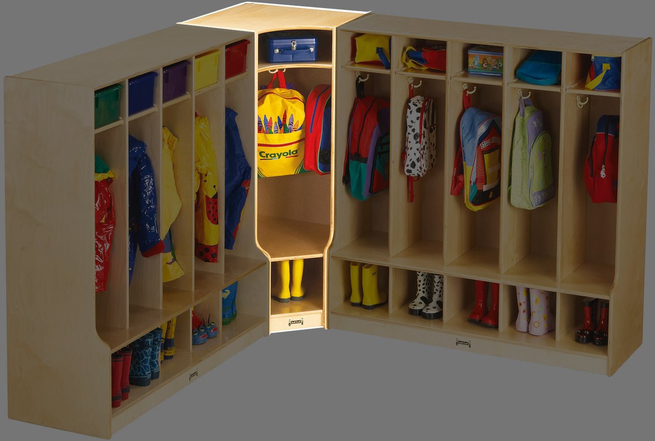 Jonti-Craft Corner Coat Locker with Step (Jonti-Craft JON-6686JC) - SchoolOutlet